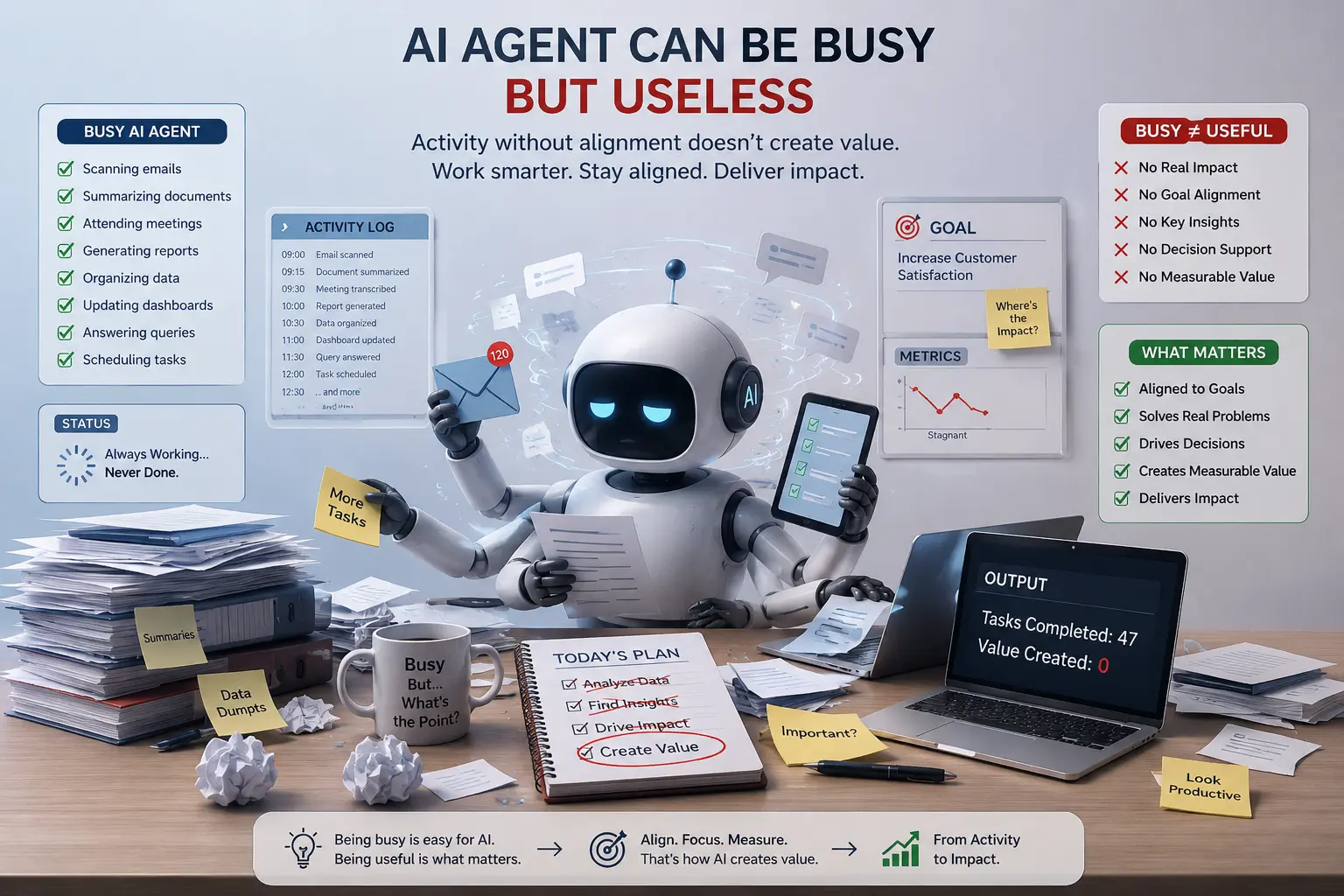 Can an AI Agent Be Busy but Useless?